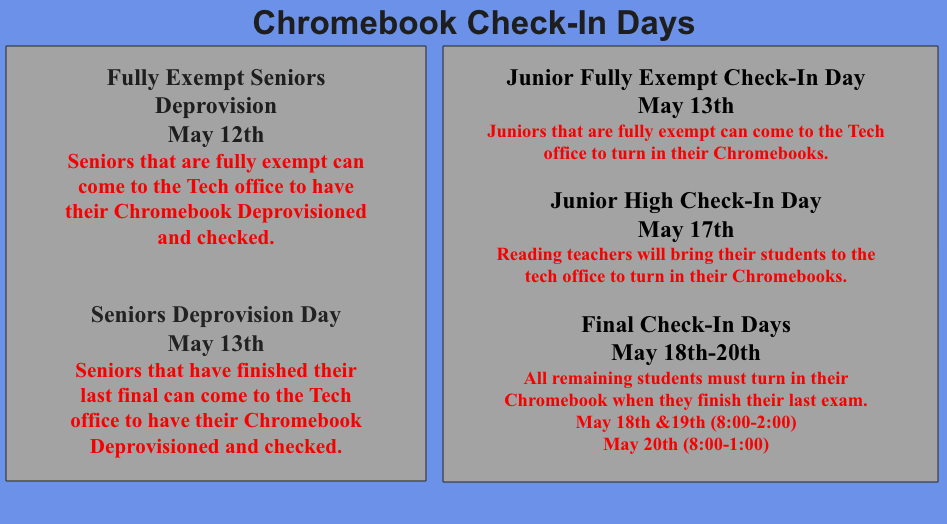 Chromebook Check-In Days